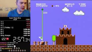 Video thumbnail of "(4:57.260) Super Mario Bros. any% speedrun *Former World Record*"