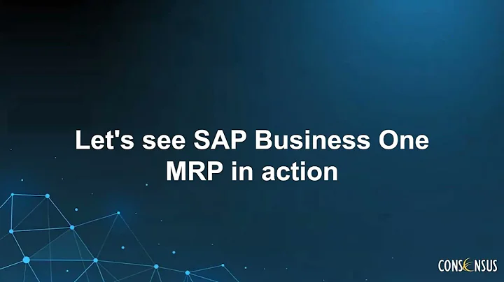 Forecast and MRP Tools in SAP Business One