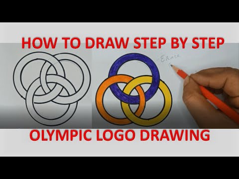 Olympic Logo Drawing - Circle Interlocking, Draw and Color