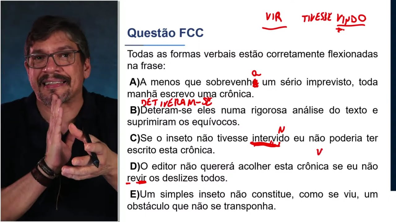 Verbos, Vozes Verbais e Colocação Pronominal como a FCC cobra esses assuntos?