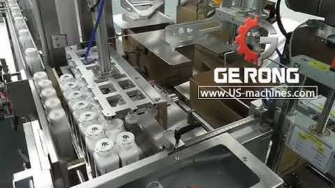 Yogurt milk bottle automatic robot hand cartoning machine with case erecting machine