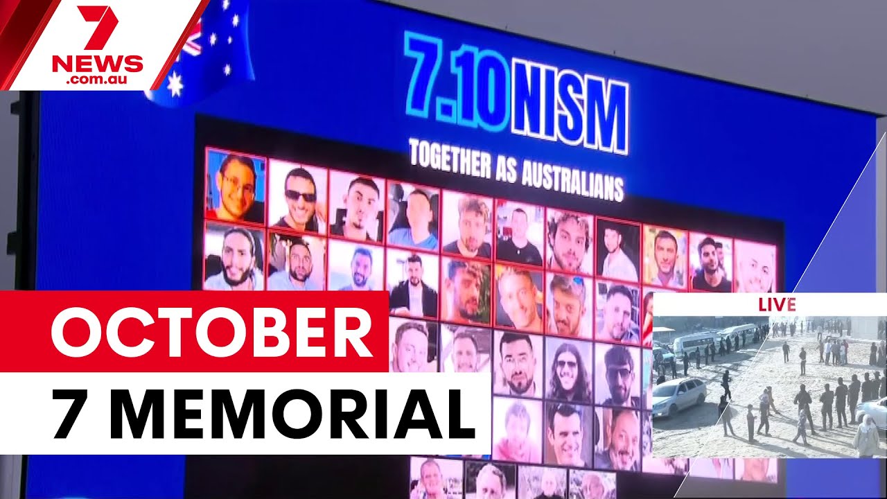 Thousands gather for October 7 memorial | 7NEWS