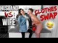 HUSBAND VS WIFE CLOTHES SWAP CHALLENGE!!! | Vlogmas Day 3