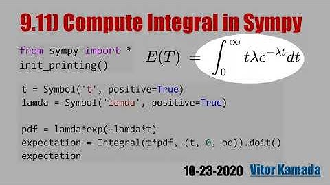 9.11) Compute Integral in Sympy