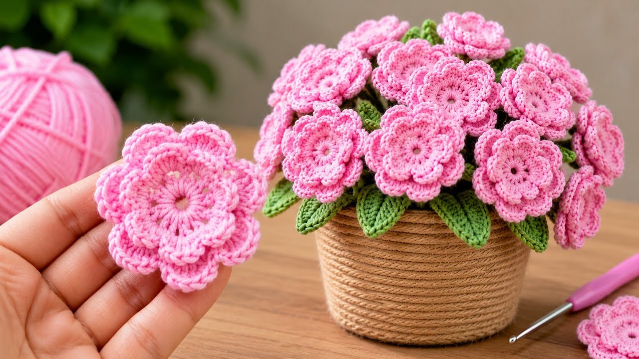 新品未使用　ロージーモンスター　flower crochet hand knit DIY Crochet Flower | Easy Handmade Flower Pattern step by step