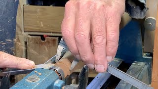 Richard Raffan making a handle for a tanged scraper