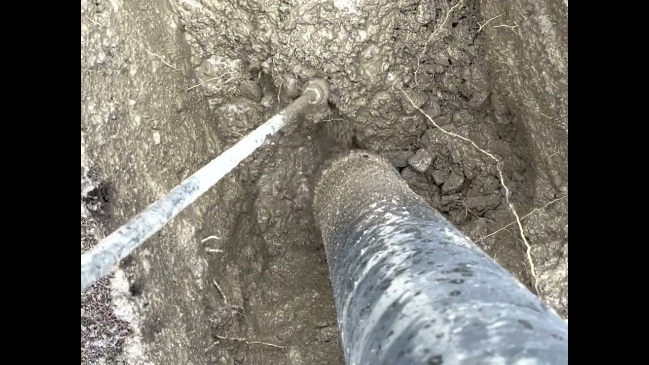 Hydrovac Excavation. Digging a connection pit for recently drilled fibre cables.