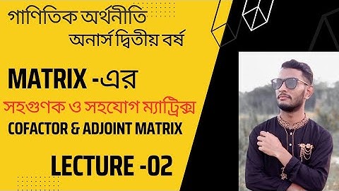 Mathematical Economics.Cofactor & Adjoint Matrix. Hon