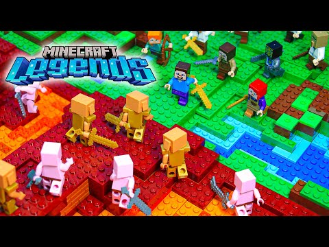 Minecraft Legends: Epic Siege NETHER VS OVERWORLD Lego War - LEGO Minecraft Animation | BRICKMINE