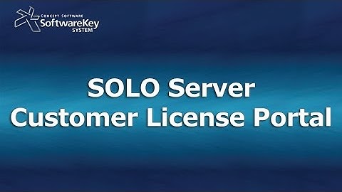 SOLO Server Customer License Portal