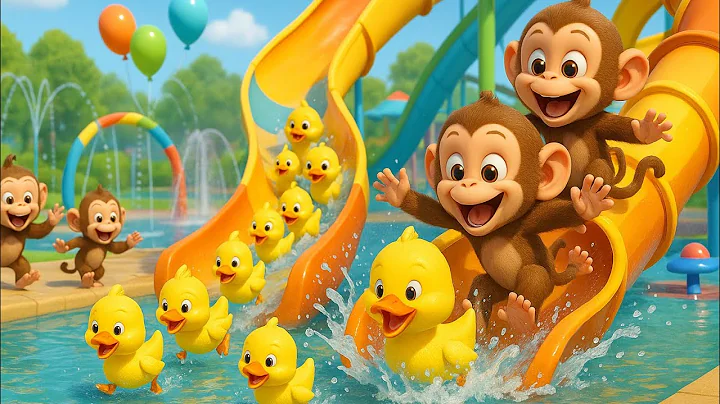 Monkey & Duck Crazy Water Park Fun 💦 Fast Slides, Splash Chase, Lazy River & Funny Animal Masti 🐒 🦆