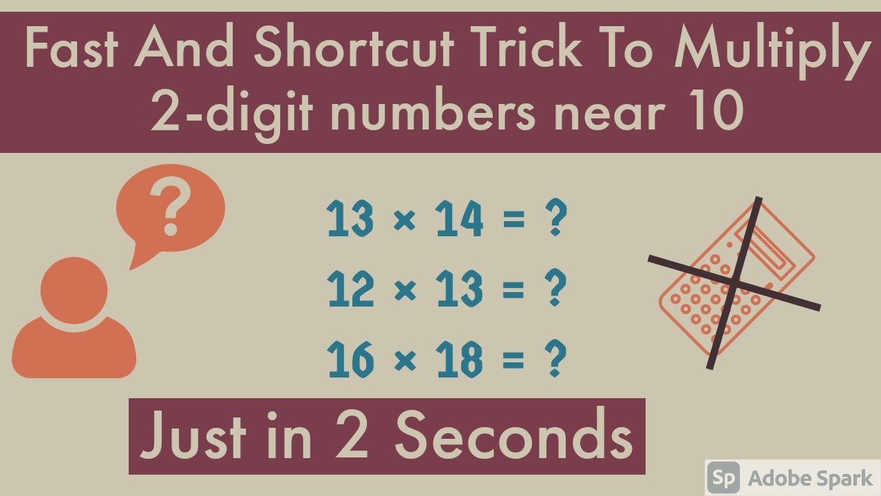 Multiplication Trick of 2- digit numbers near to 10 | Mental Maths | Mathematics Corner