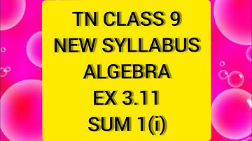 TN Samacheer 9 Maths Algebra Ex 3.11 Sum 1(i)