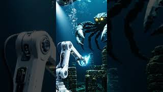 🦀 Giant Crab Monster Crushes Submarine Arm 🌊🤖 #Shorts #SeaMonster #Horror