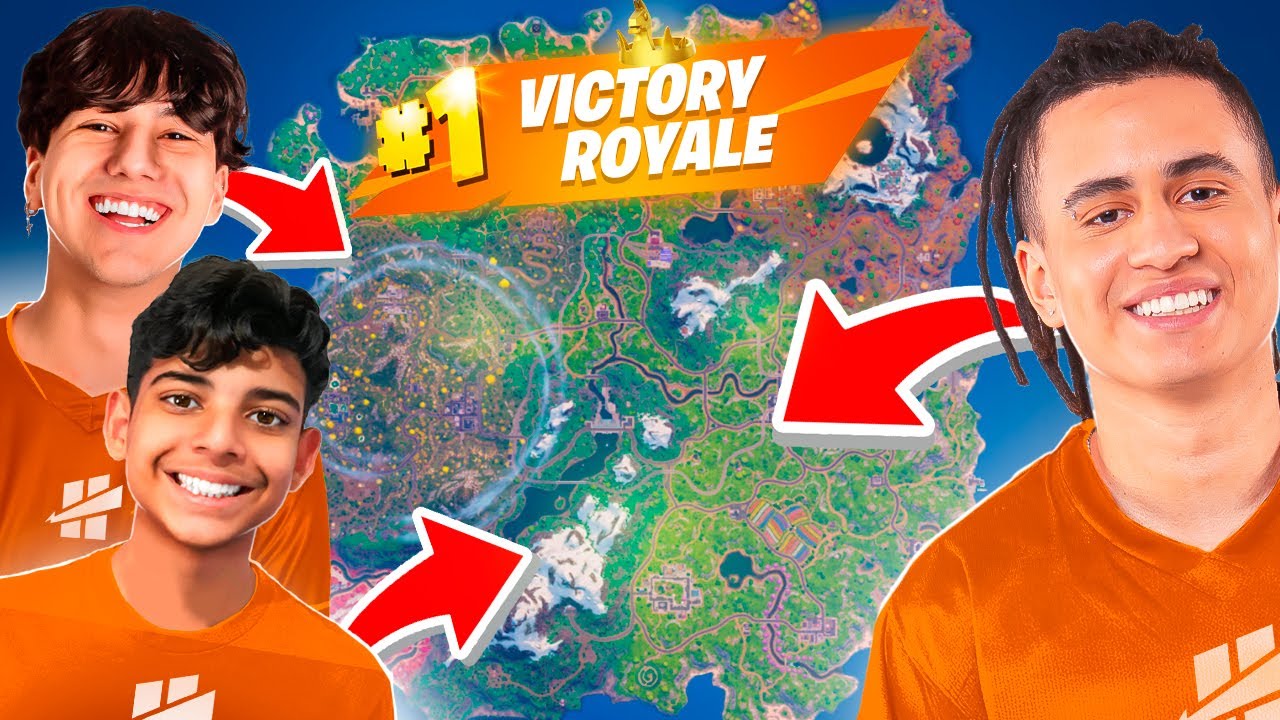 DESAFIO DOS 3 CANTOS NO FORTNITE! JXNESS, PERSA E 916GON!