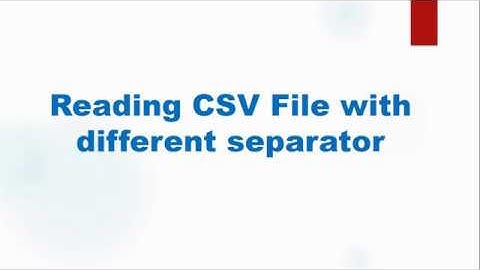 2. Reading CSV File with different separator || Technology Shop