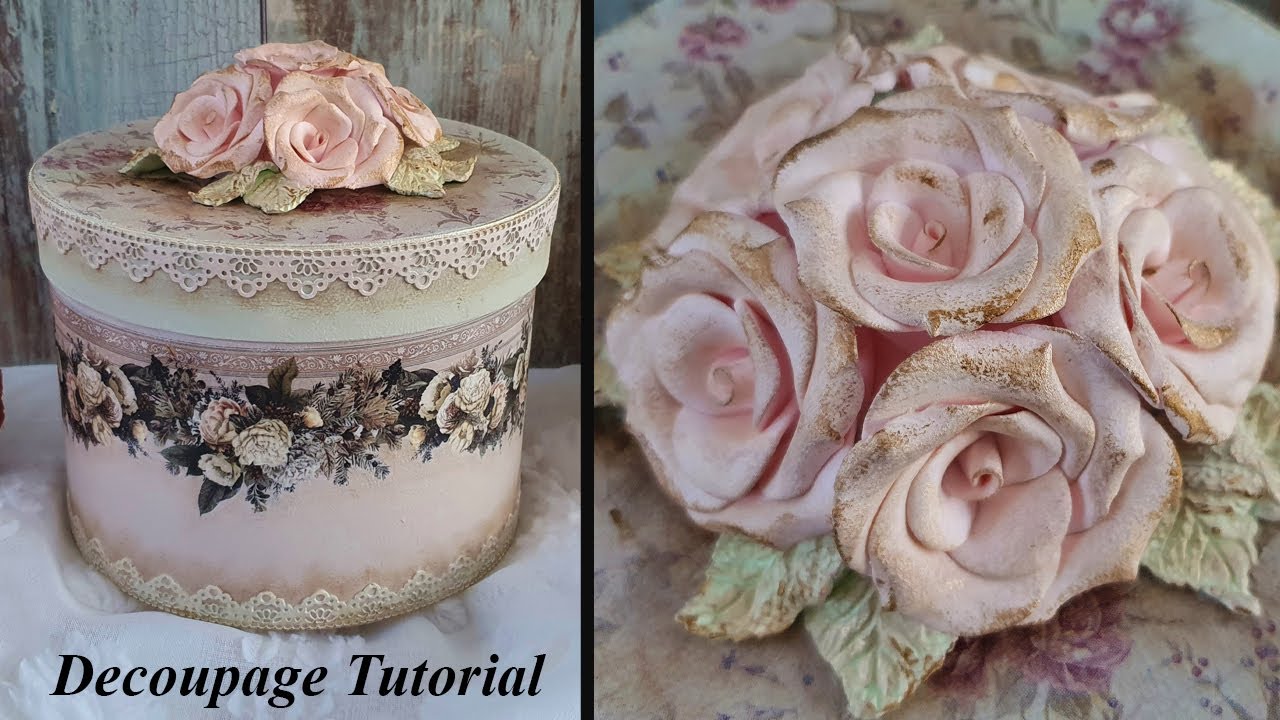 Vintage  Rose Jewellery Box #decoupage #mixedmedia #homemade
