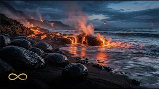 Feel the Lava Flow 🌋 | Calm Ocean Loop + Soft Piano (1 Hour Loop) screenshot 3