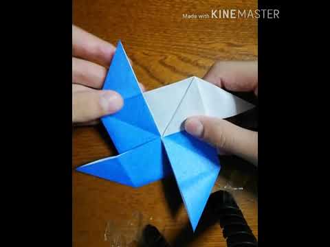 折り紙1枚で切らずに手裏剣を作る方法 Youtube