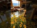 Sunflower Meadow Epoxy Floor #TransparentEpoxy #MountainCabin #SunflowerFloor