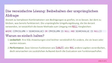 Vereinfachung von NULL-Vergleichen in Oracle SQL