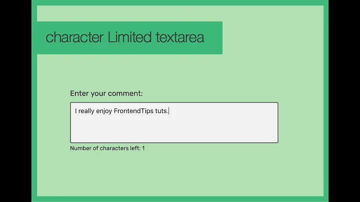 Tip #1: Character limited text area