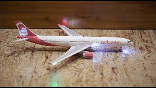 Air Berlin A330 papercraft. A330 paper model with LED lights