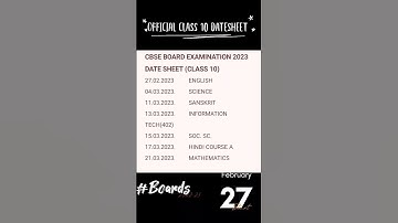 CBSE Class 10 Datesheet 2022-23 #class10 #cbse #datesheet #class10 #boards #all_subjects