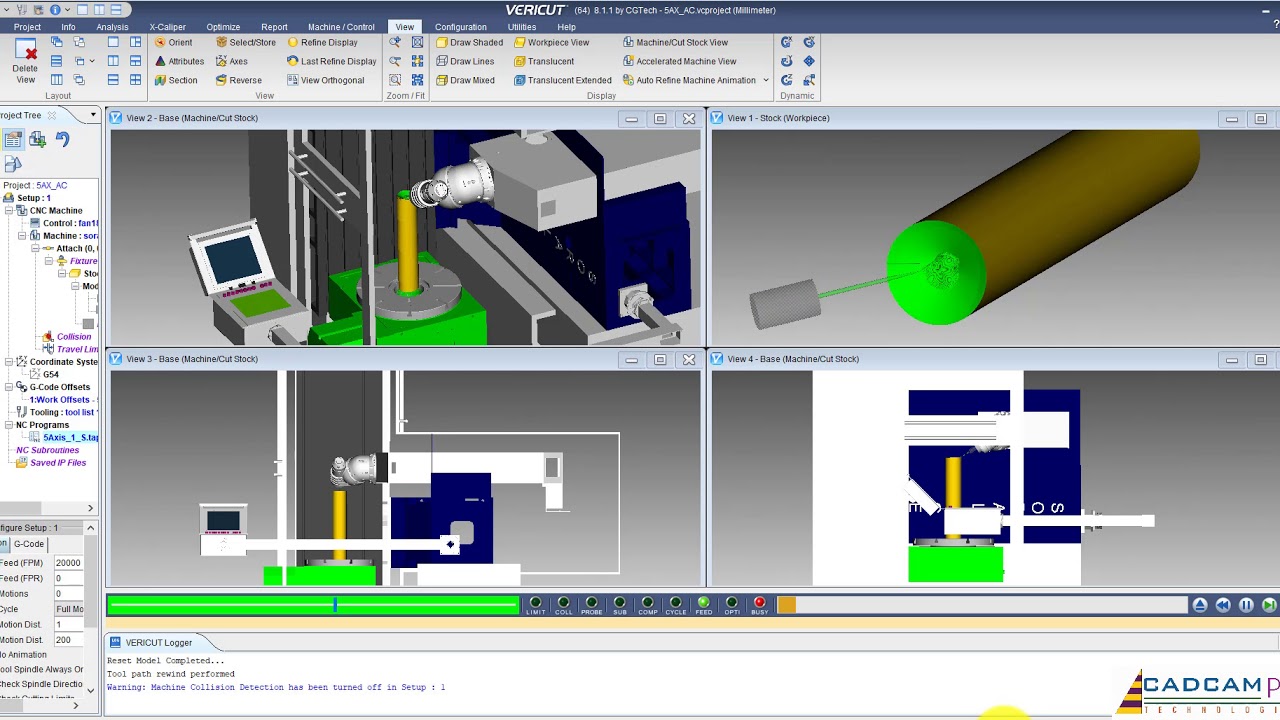 5 Axis G Code Simulator