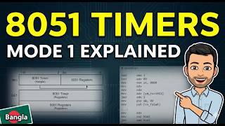 8051 Microcontroller Timer Mode 1 Explained in Assembly Language (Bangla)