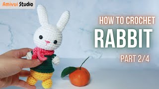 085  Rabbit Amigurumi Pattern  Stepbystep Tutorial 24  Crochet Animals   amivuistudio