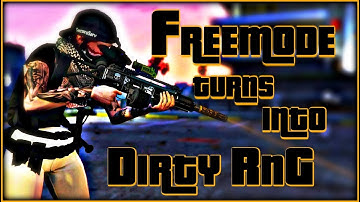 GTA 5 online - (4v1) Freemode Battle Turns Into a Dirty RnG Deathmatch (1v1)