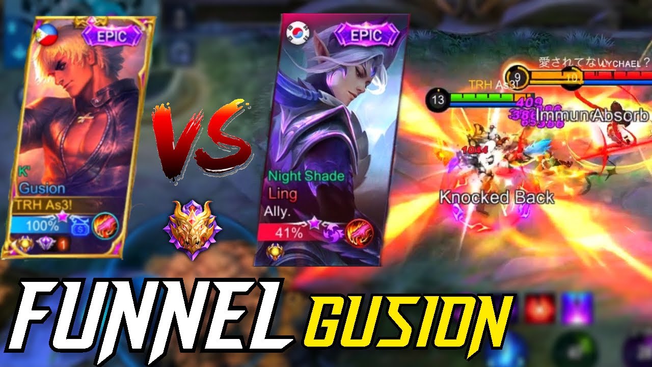 Funnel Gusion vs Funnel Ling Mythical Glory Gameplay MLBB YouTube