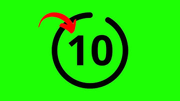 The Most Simplest 10 Seconds Green Screen Countdown Timer - No sound (Black Version)