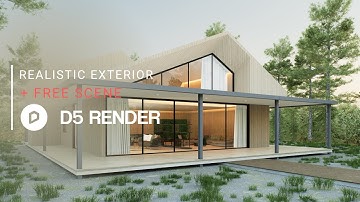 Realistic Exterior Render with D5 Render | Private House 327 | Downloadable Project File Included