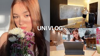 UNI VLOG | first day of classes (again), living room update, ichigo matcha, shopping, haul