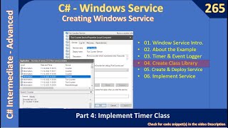 Windows Service | Part 4 - Timer Class Implementation | C# Advanced #265