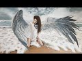 Painting an Angel on the beach with acrylic colors on canvas|Time-lapse video