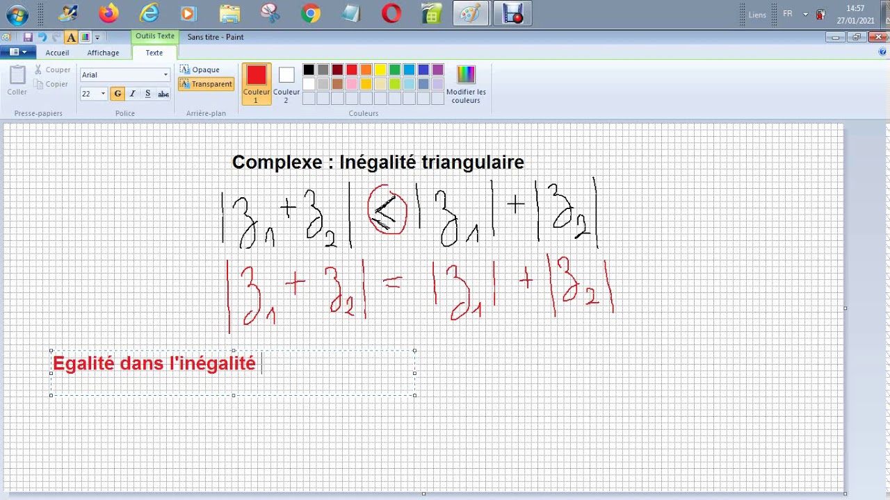 Nombre Complexe Egalité dans l'inégalité triangulaire des nombres — free download