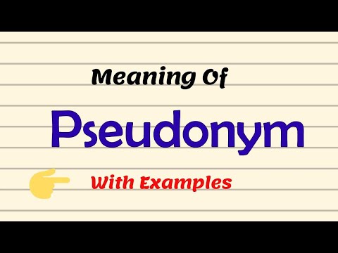 Meaning Of Pseudonym | Examples | Pronunciation |Urdu/Hindi