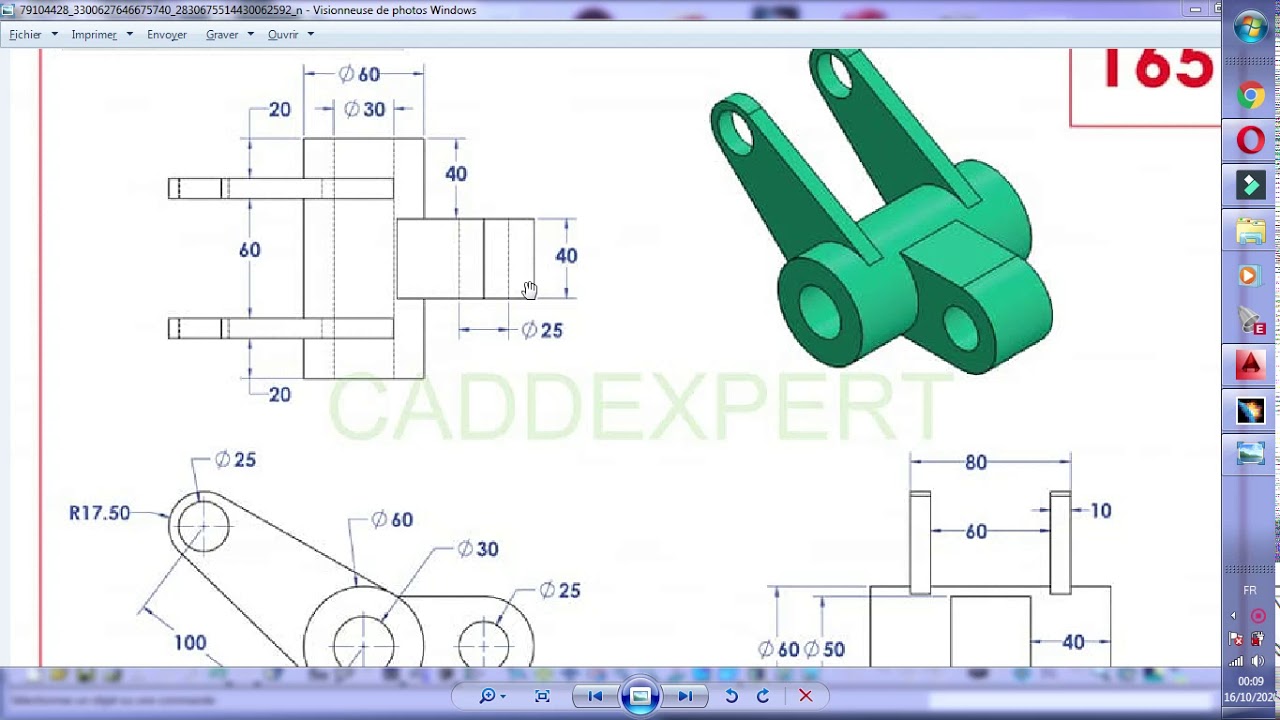 Exercice 2 catia part design - YouTube