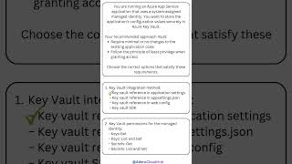 AZ 305 Certification Sample Question 21 AppService managed identity access to Keyvault to get secret