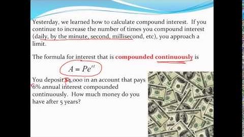 Calculating continuously compounded interest
