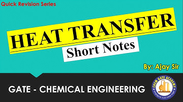 HEAT TRANSFER Short Notes for Quick Revision Purpose - GATE Chemical/Mechanical Engineering