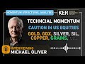 Michael oliver  technical momentum in us equities gold gdx silver sil copper grains and oil