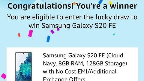 Amazon Samsung Quiz Answer Today l win Galaxy S20 FE