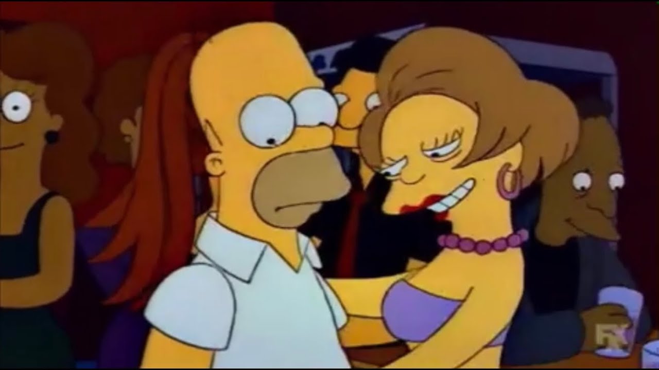 ‘Do You Want to Ignite My Drink’ | Edna Krabappel Flirts With Homer | The Simpsons Scene