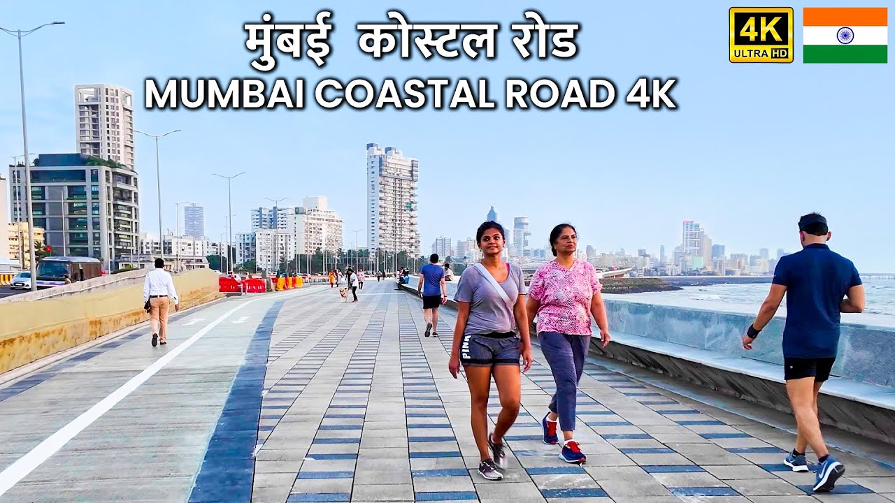 🇮🇳 Mumbai Coastal Road Promenade 2025 | Marine Drive 2.0 Relaxing Walk in 4K HDR | Universal Walks