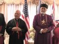 His Holiness MarDinkha IV receiving His Beatitude Mar Louis Raphael I Sako the Chaldean Patriarch