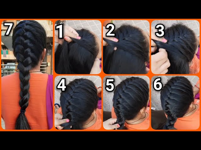 बहुत ही आसान तरीके से बनाएं उल्टी सागर चोटी|reverce french braid| sagar  choti|french braid hairstyle - YouTube